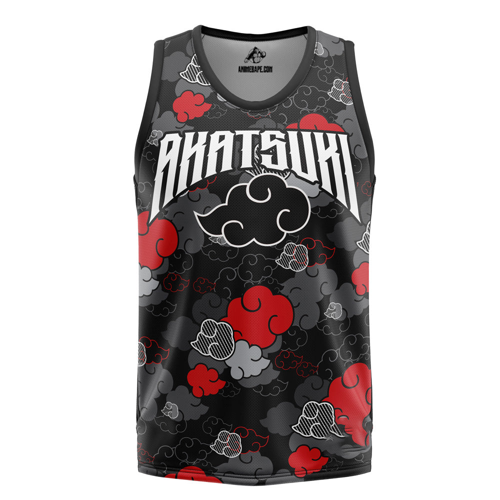 Naruto Black Aloha Akatsuki V2 Basketball Jersey