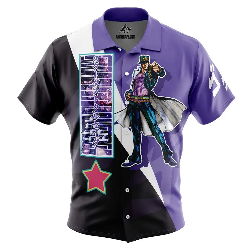 Jotaro Kujo Jojo's Bizarre Adventure Button Up Hawaiian Shirt