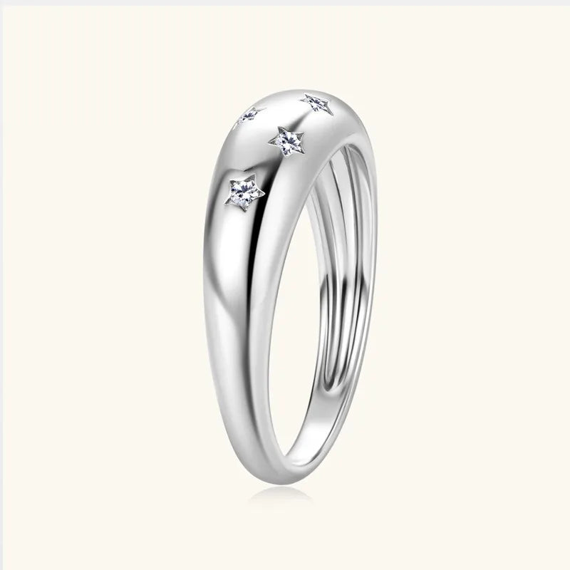 Nabest Design VVS1 D Color 3EX Moissanite Diamond Women Rings 925 Sterling Silver Chunky Ring Wedding Bride Gold Plated Jewelry