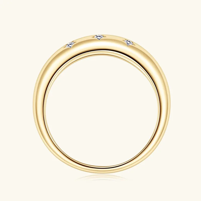 Nabest Design VVS1 D Color 3EX Moissanite Diamond Women Rings 925 Sterling Silver Chunky Ring Wedding Bride Gold Plated Jewelry