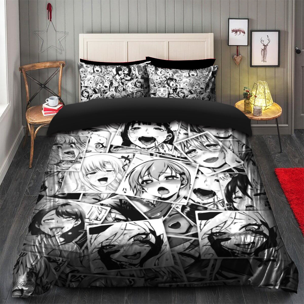Ahegao Duvet Cover Set with 2 Pillowcases - Bedding Set