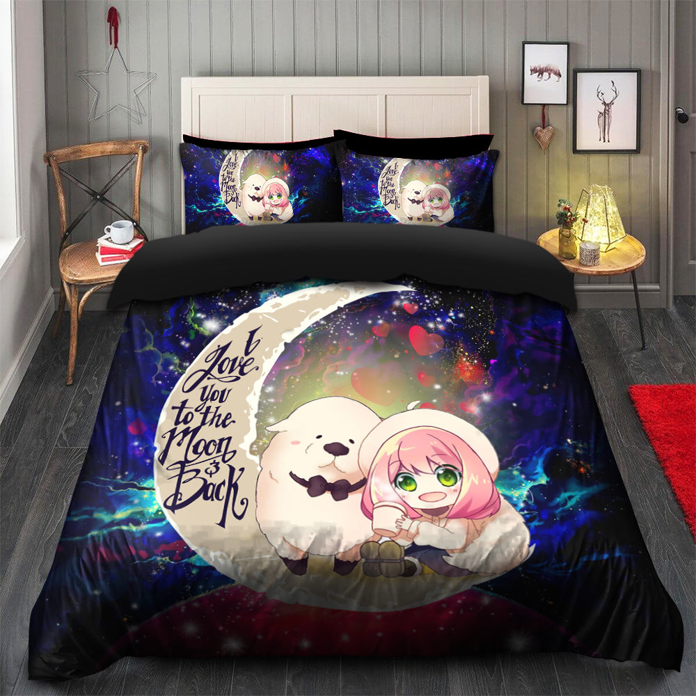 Spy x Family Anya Dog Love You To The Moon Galaxy Duvet Cover Set