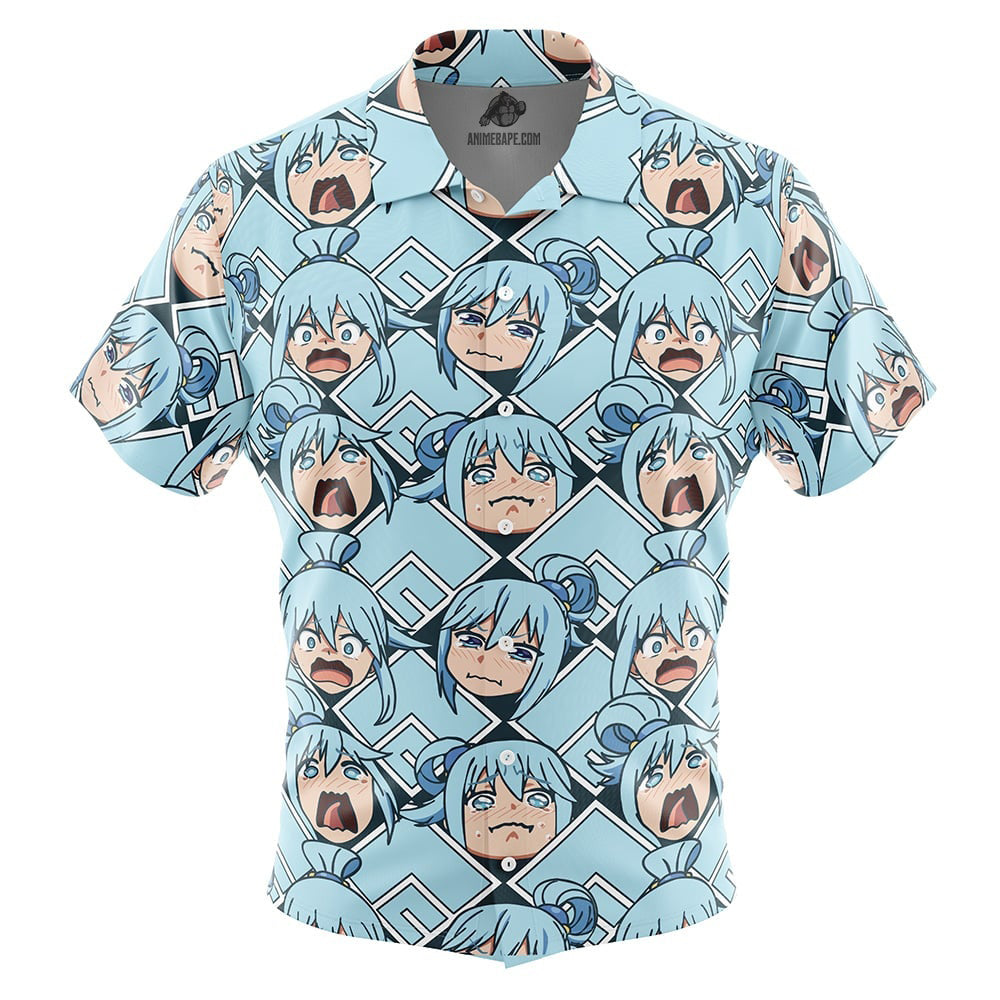 Aqua Axis Order Konosuba Button Up Hawaiian Shirt