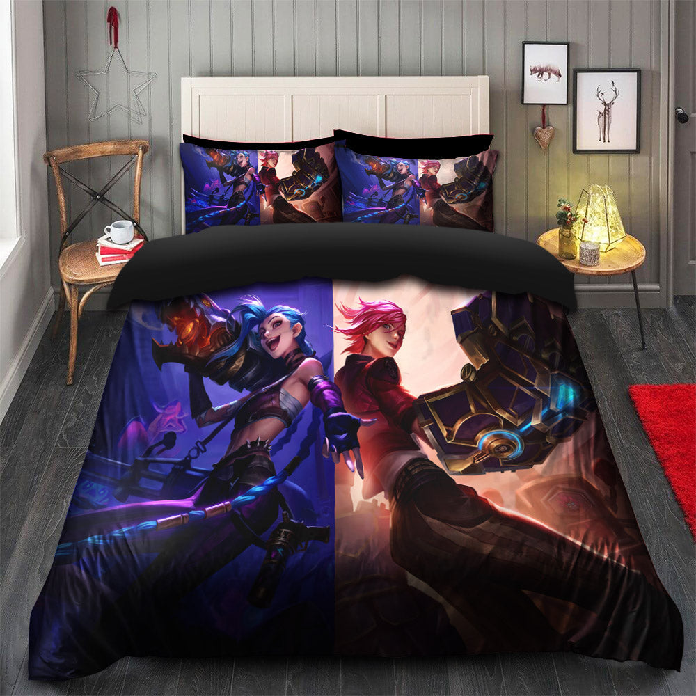 League of Legends Jinx Vi Arcane Bedding Set Duvet Cover & Pillowcases