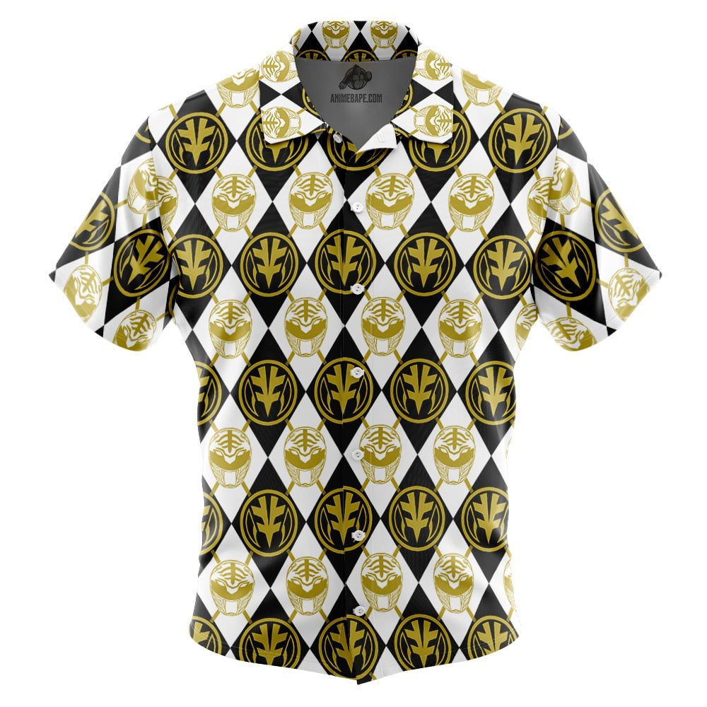 Argyle White Ranger Power Rangers Button Up Hawaiian Shirt