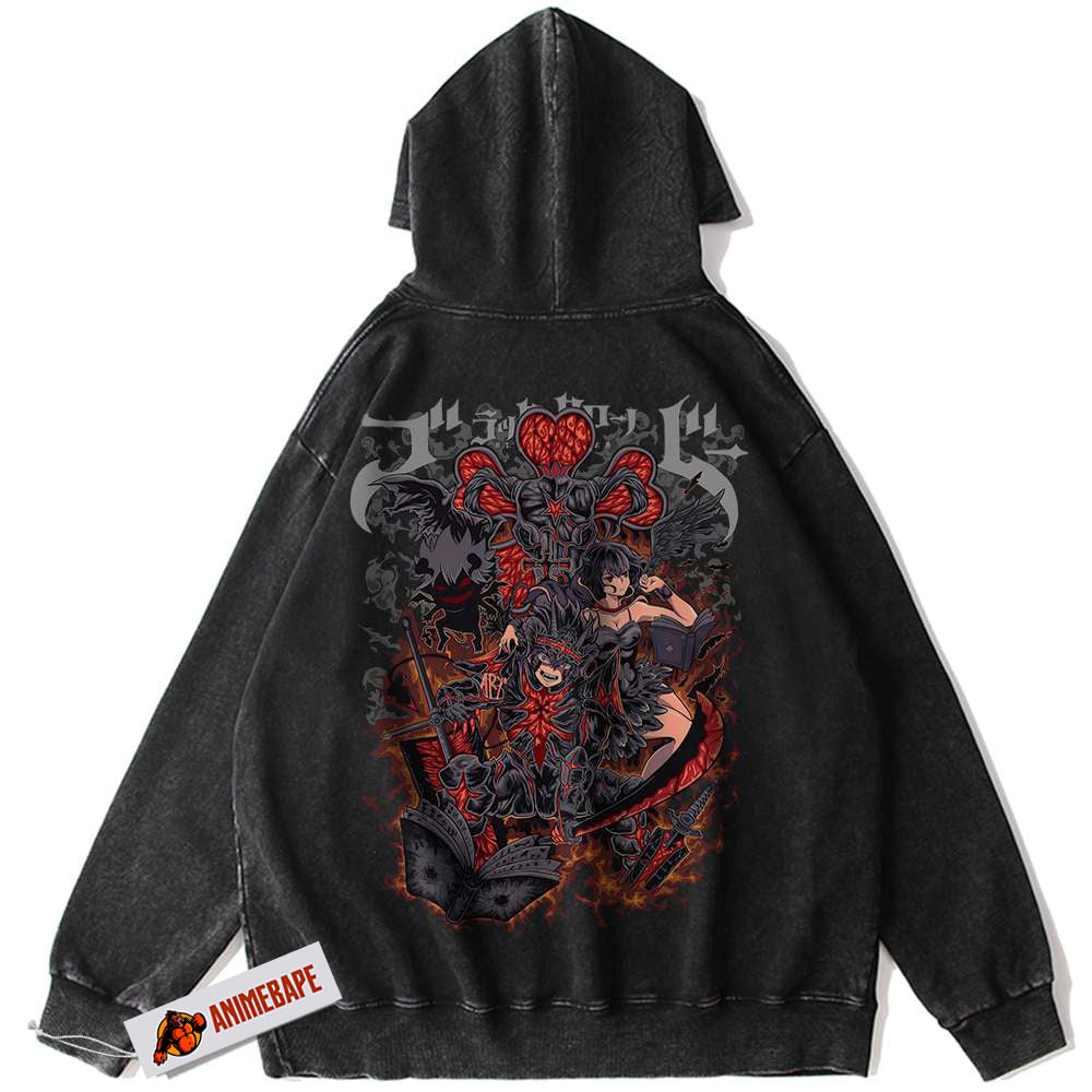 Black Clover Asta Hoodie, Vintage Anime Hoodie for Men and Women