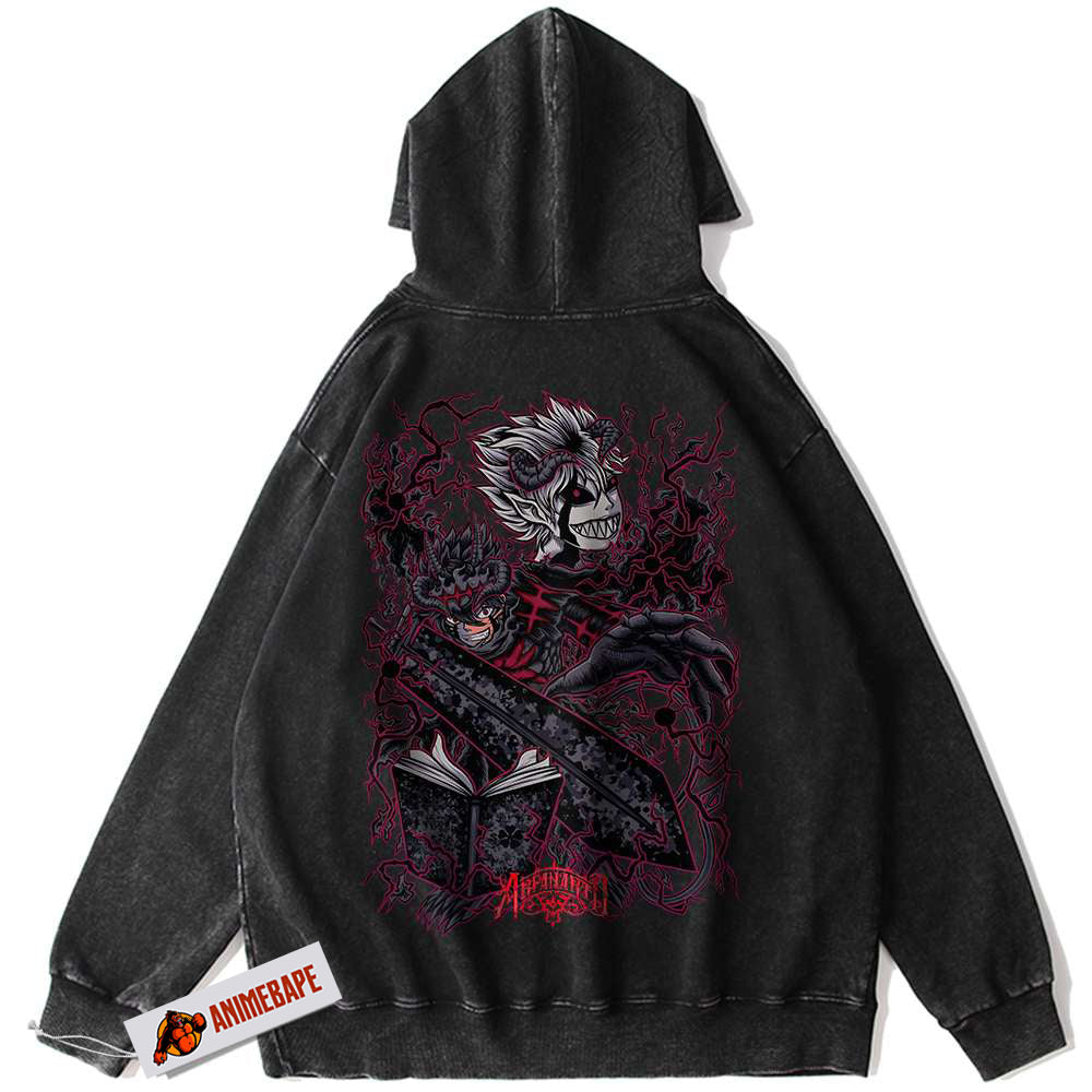 Black Clover Asta Hoodie, Vintage Anime Hoodie for Fans
