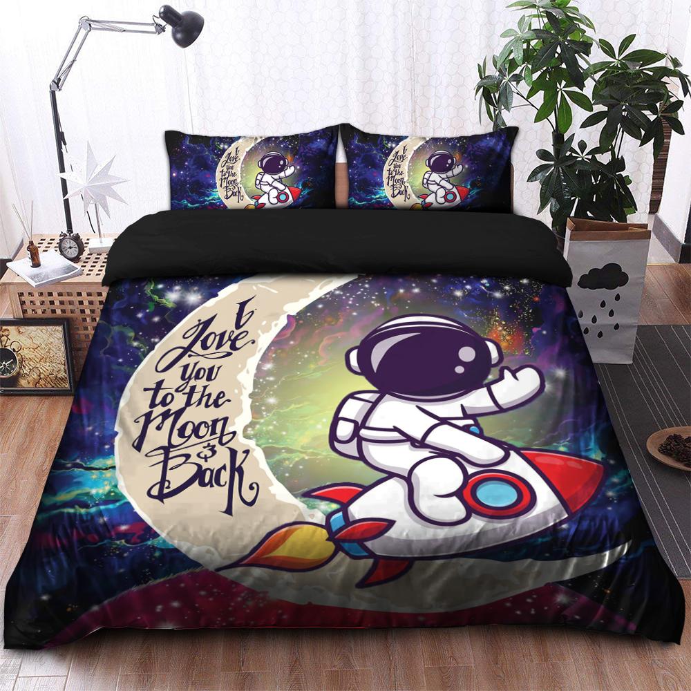 Astronaut Chibi Galaxy Bedding Set, Duvet Cover and 2 Pillowcases