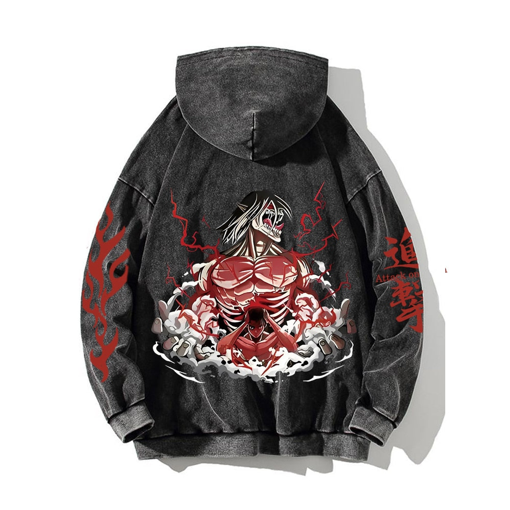 Attack on Titan Anime Rogue Titan Graphic  Hoodie