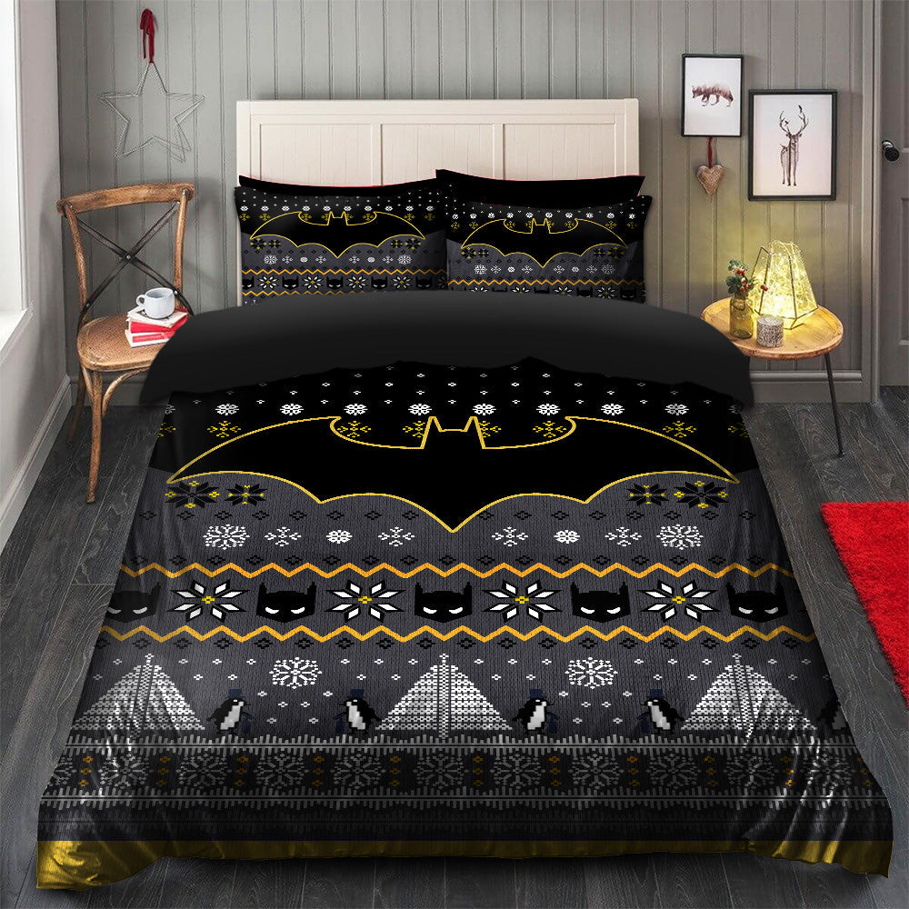 Batman Christmas Duvet Cover Bedding Set with 2 Pillowcases