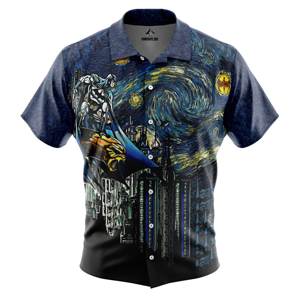 Batman Starry Dark Knight Button Up Hawaiian Shirt