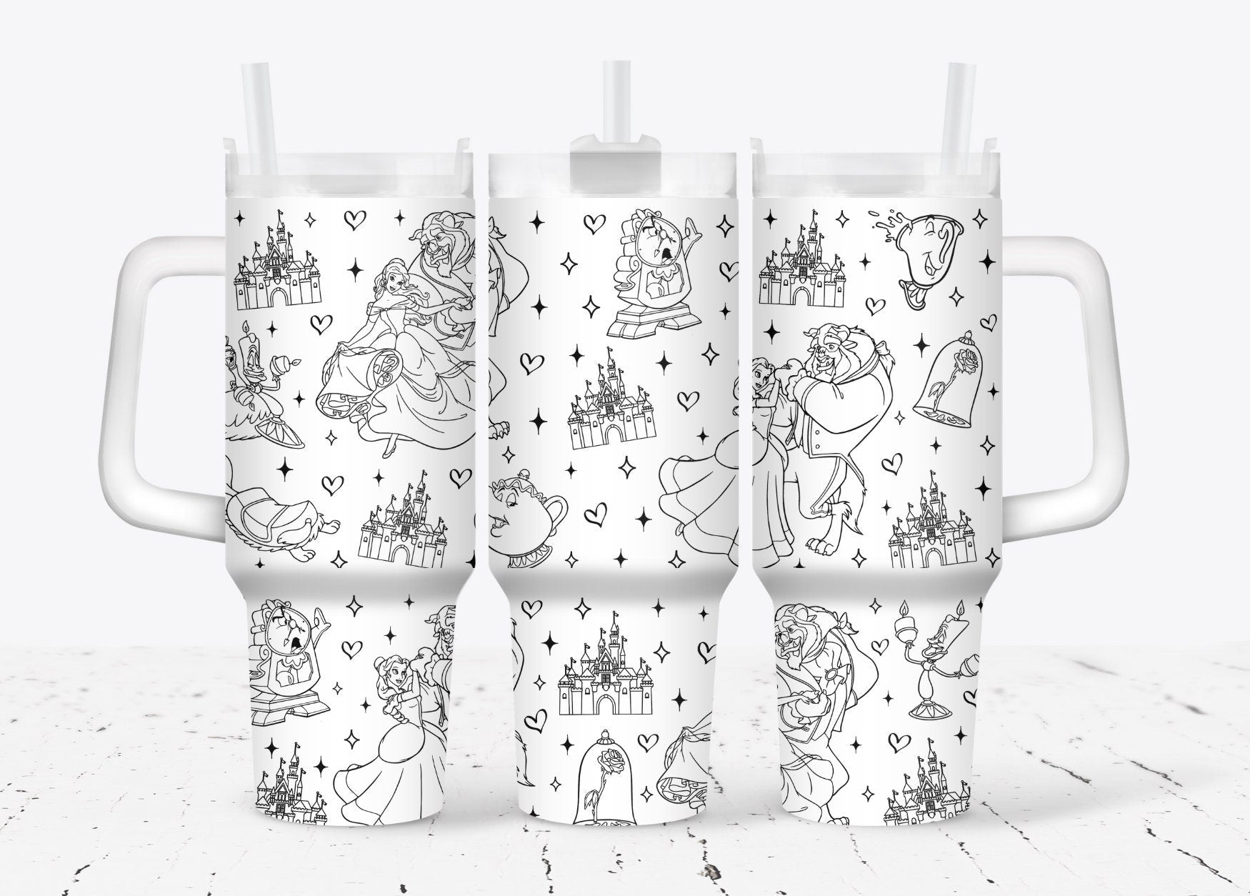 Beauty And The Beast Beauty And The Beast Chacracters Large Tumbler