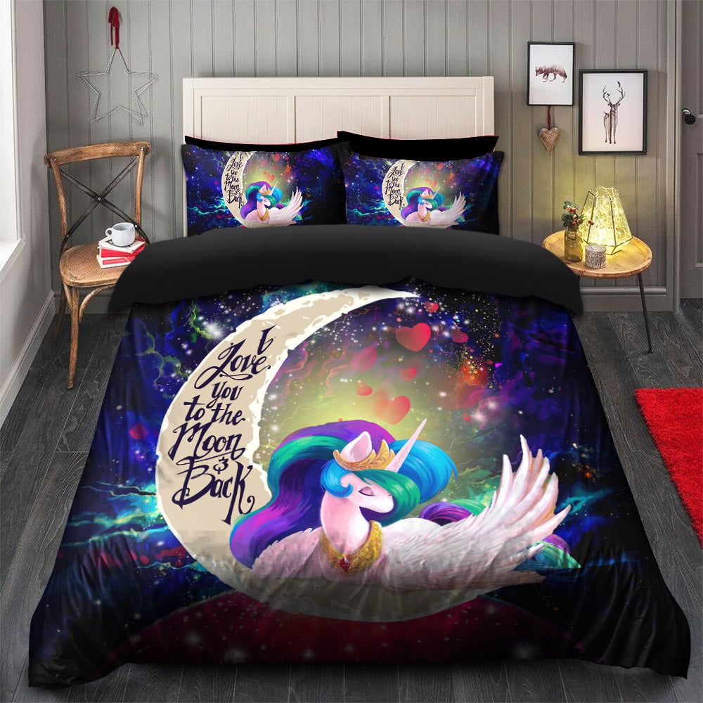 Unicorn Galaxy Bedding Set Duvet Cover with 2 Pillowcases, Love You