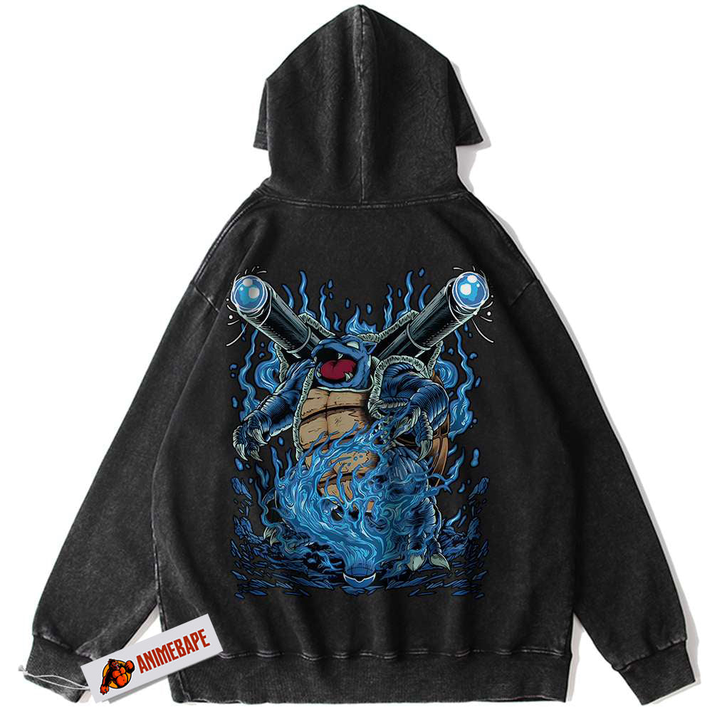 Vintage Pokemon Blastoise Hoodie, Anime Sweatshirt for Fans