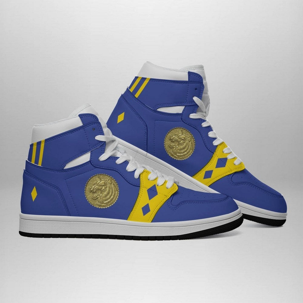 Blue Ranger Ninjetti Power Rangers AJ1 High Top Shoes