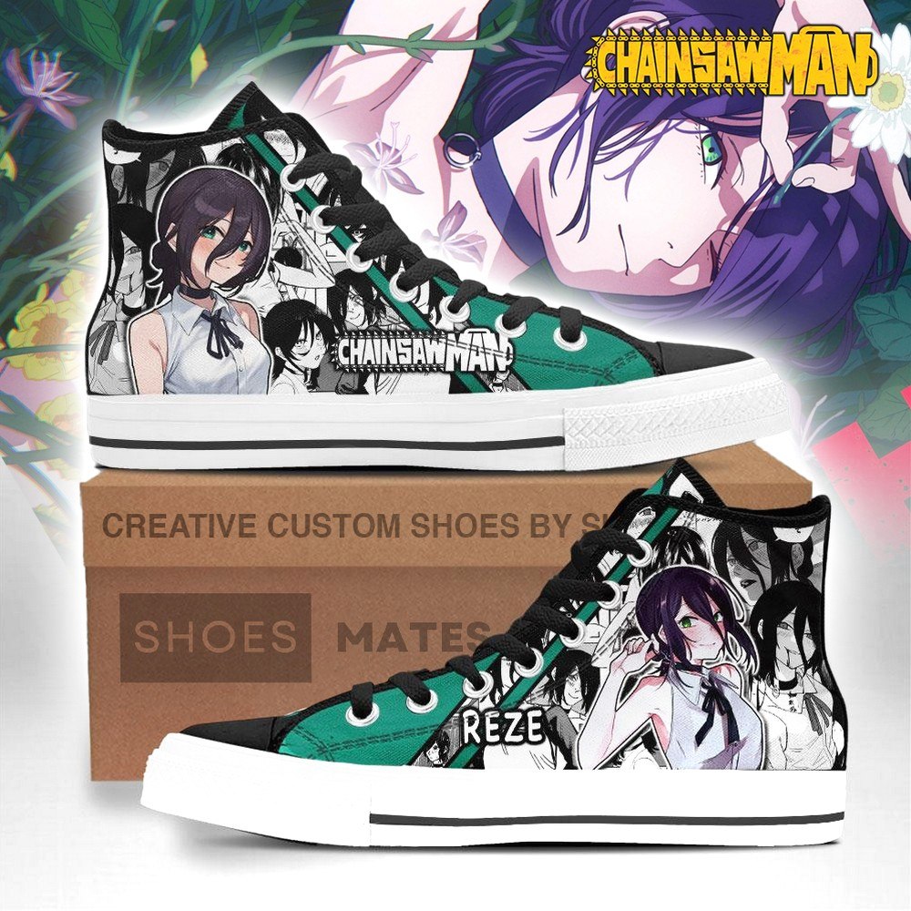 Bomb Girl Reze Chainsaw Man High Top Shoes