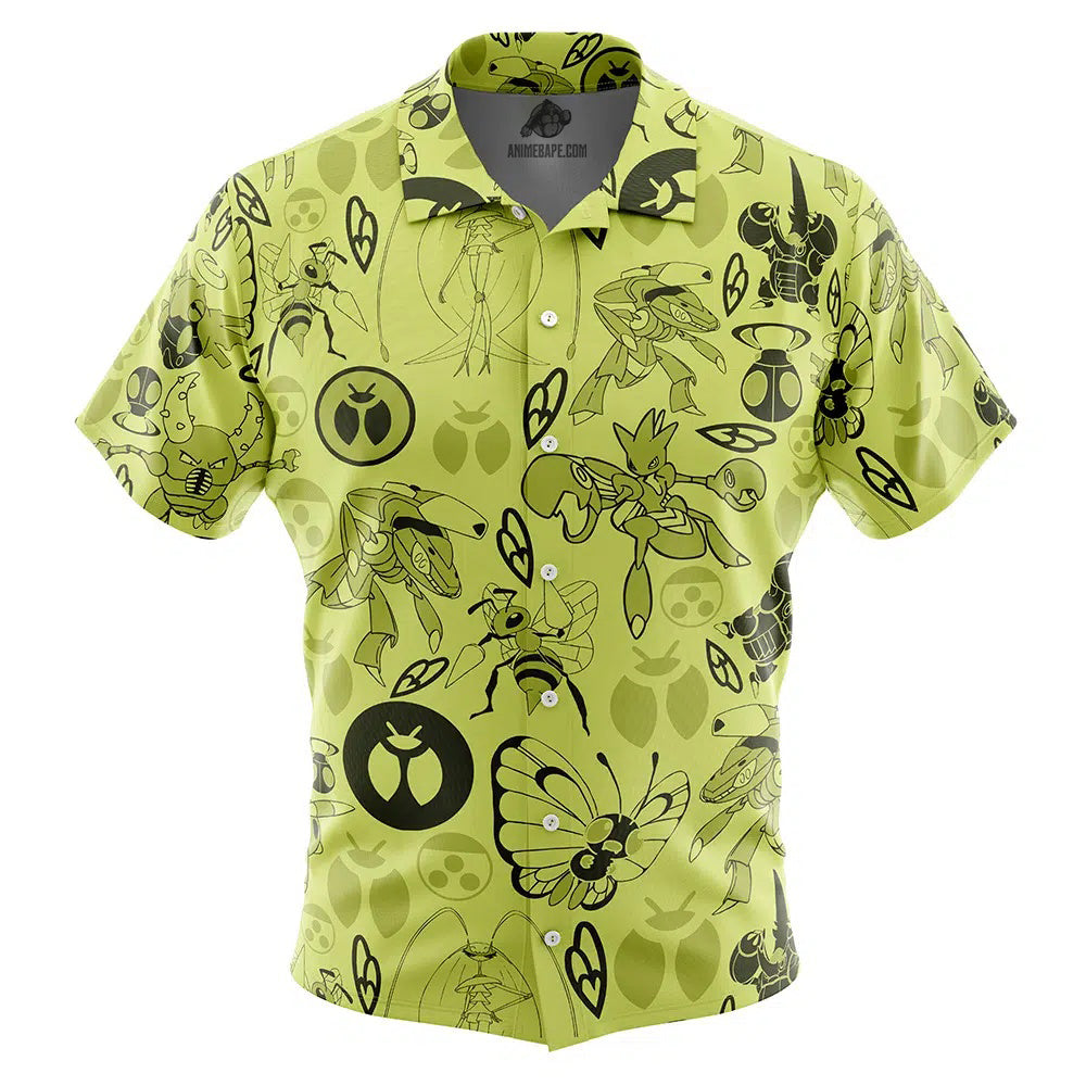Bug Pokemon Button Up Hawaiian Shirt