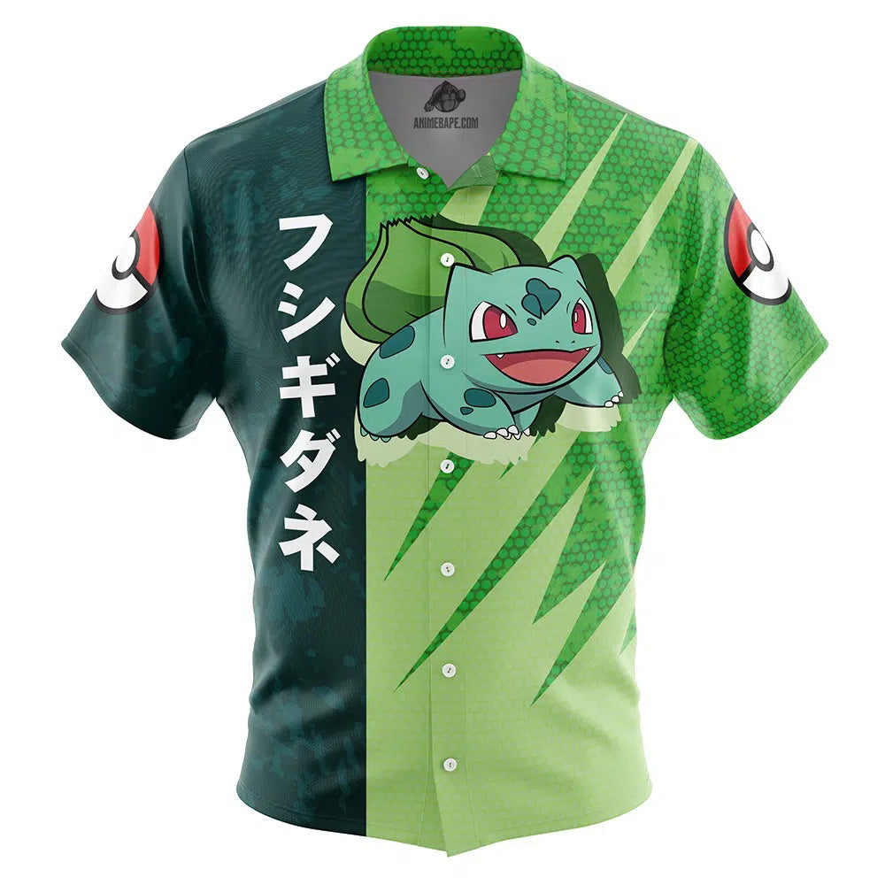 Bulbasaur Attack Pokemon Button Up Hawaiian Shirt