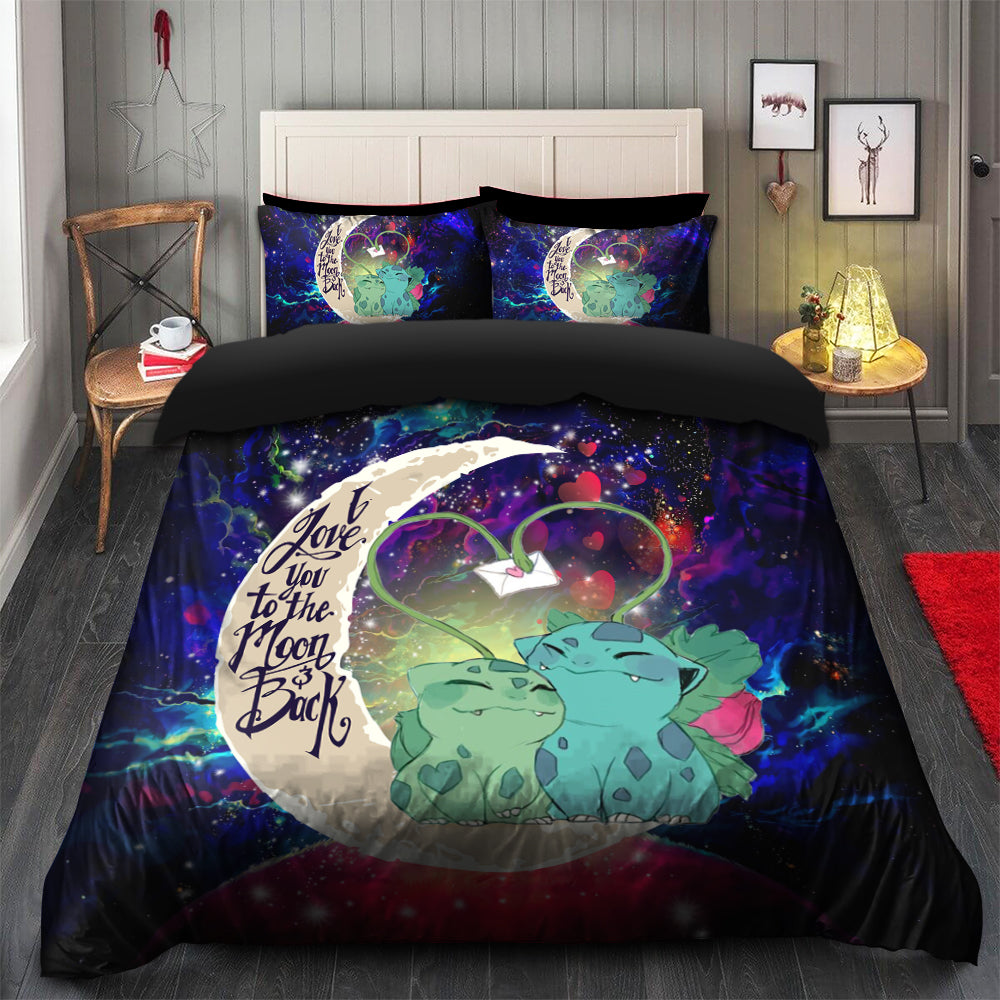 Bulbasaur Couple Galaxy Bedding Set Duvet Cover & 2 Pillowcases
