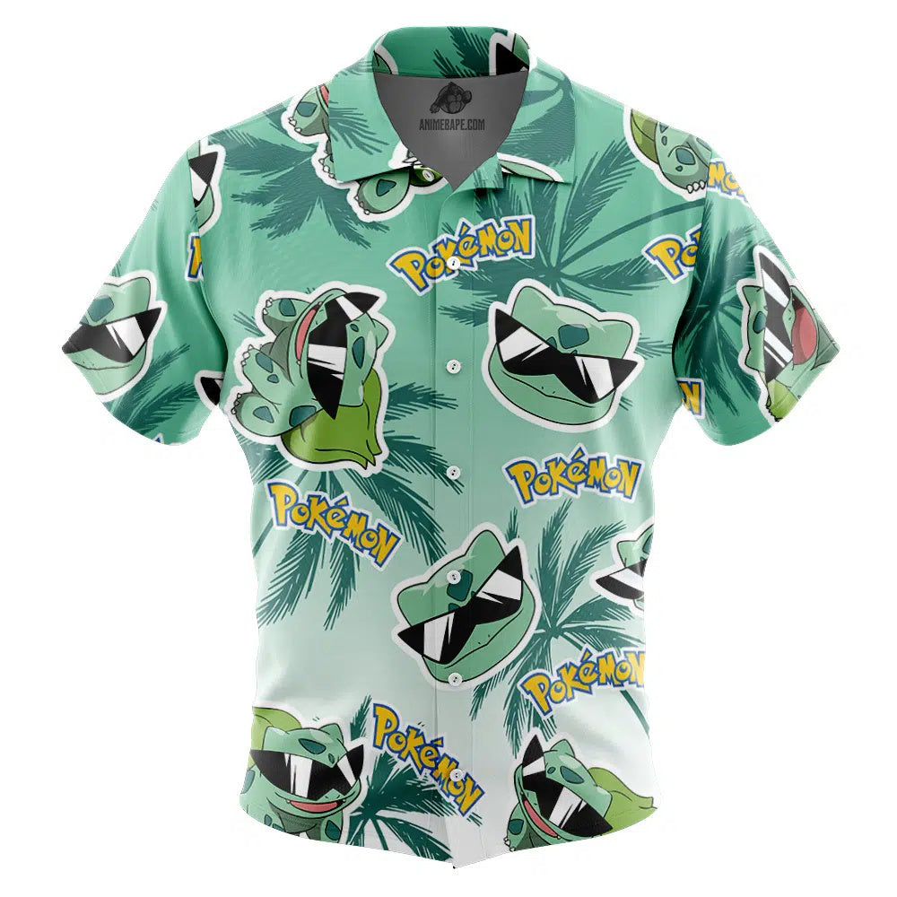 Bulbasaur Pokemon Alolan Style Button Up Hawaiian Shirt