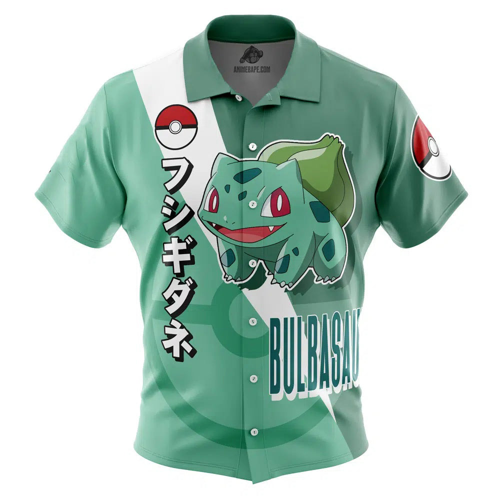 Bulbasaur Pokemon Button Up Hawaiian Shirt