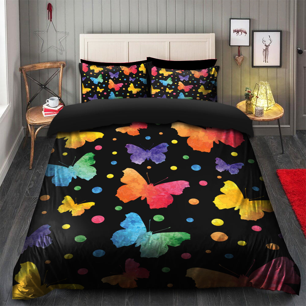 Butterfly Watercolor Bedding Set with Duvet Cover and Pillowcases