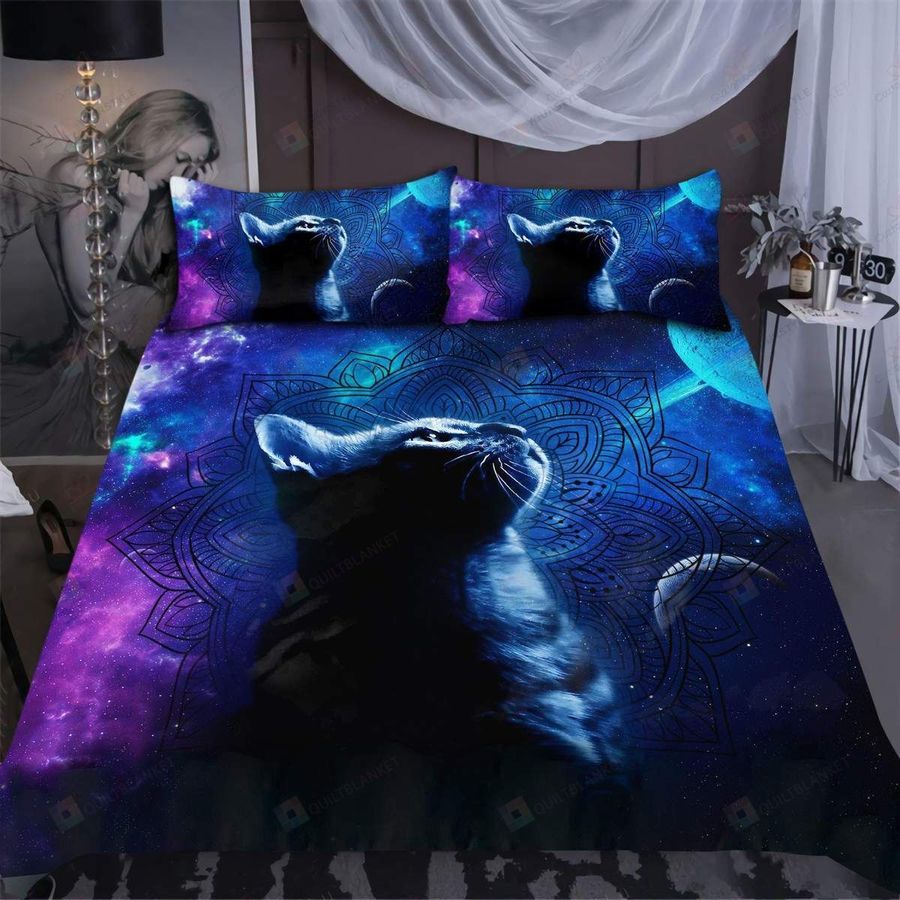 Custom Cat Mandala Duvet Cover Set with 2 Pillowcases