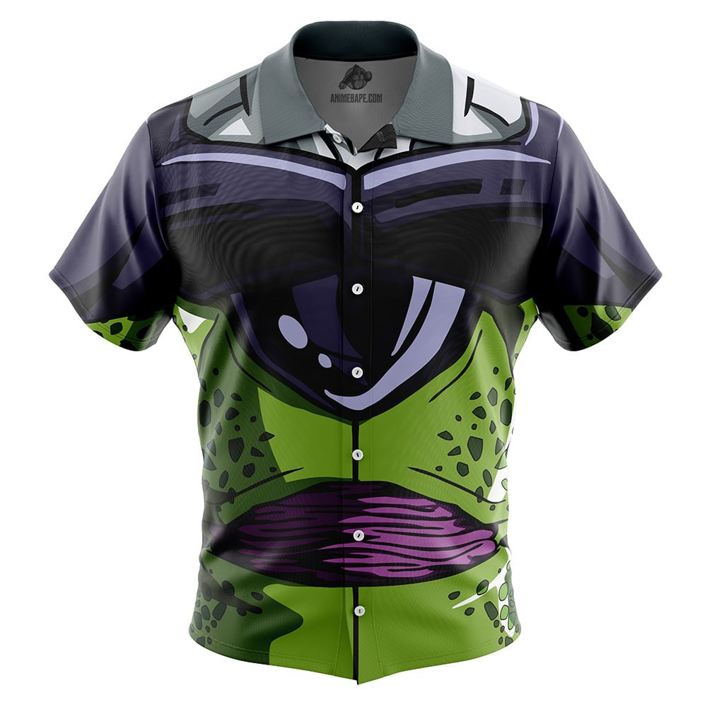 Cell Body Dragon Ball Z Button Up Hawaiian Shirt