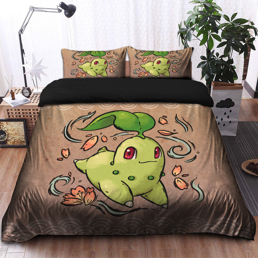 Chikorita Bedding Set - Duvet Cover and 2 Pillowcases