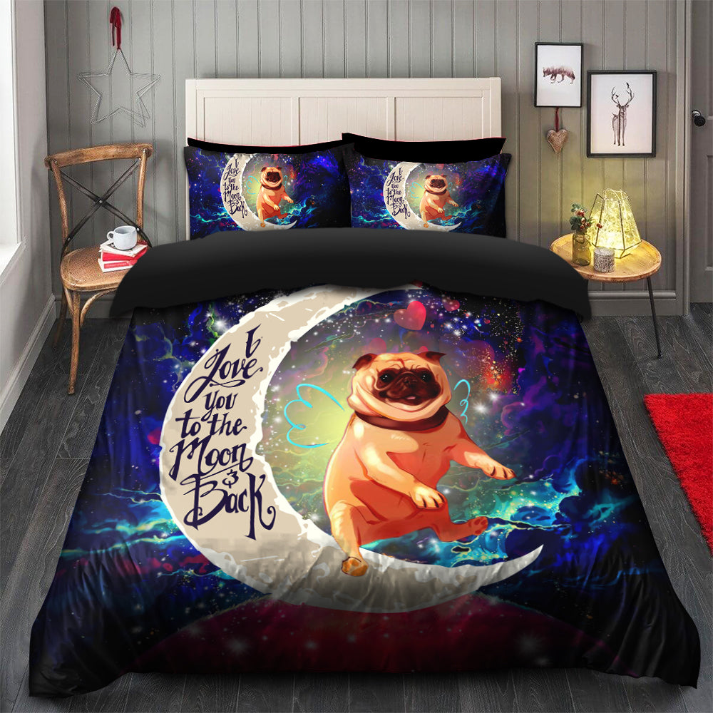 Cute Bull Dog Galaxy Bedding Set Duvet Cover & 2 Pillowcases