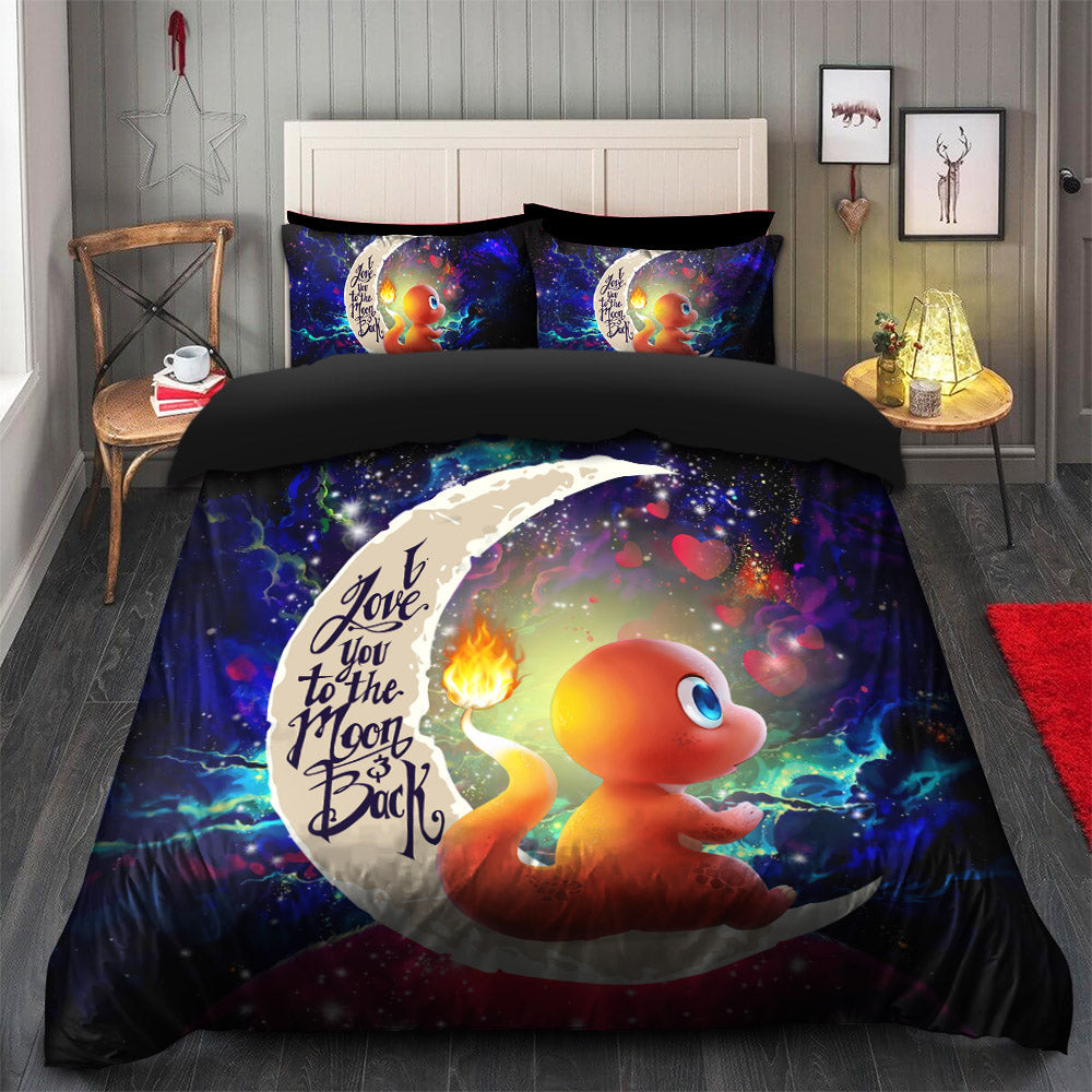 Cute Charmander Pokemon Galaxy Duvet Cover Bedding Set with 2