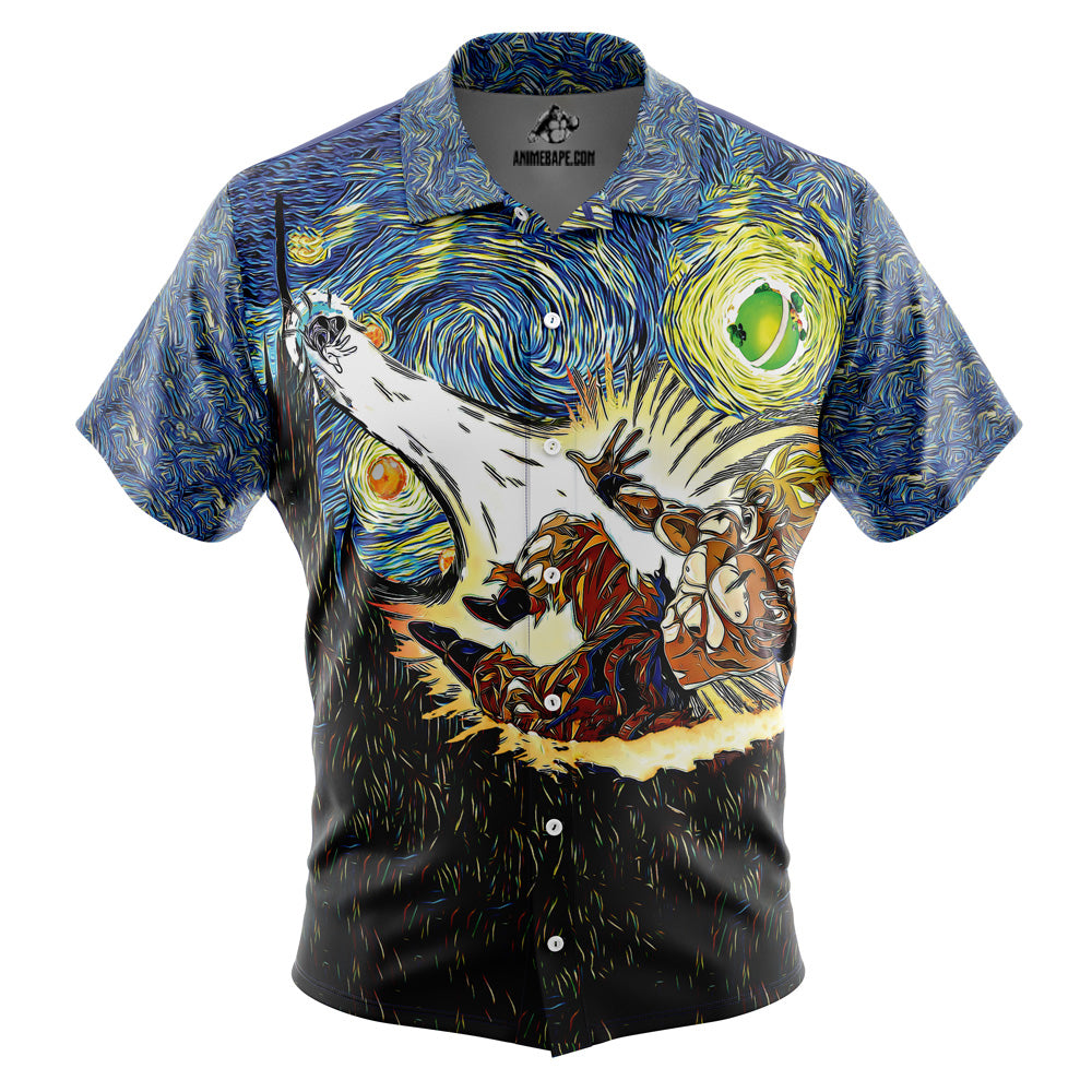 DBZ Starry Night Button Up Hawaiian Shirt