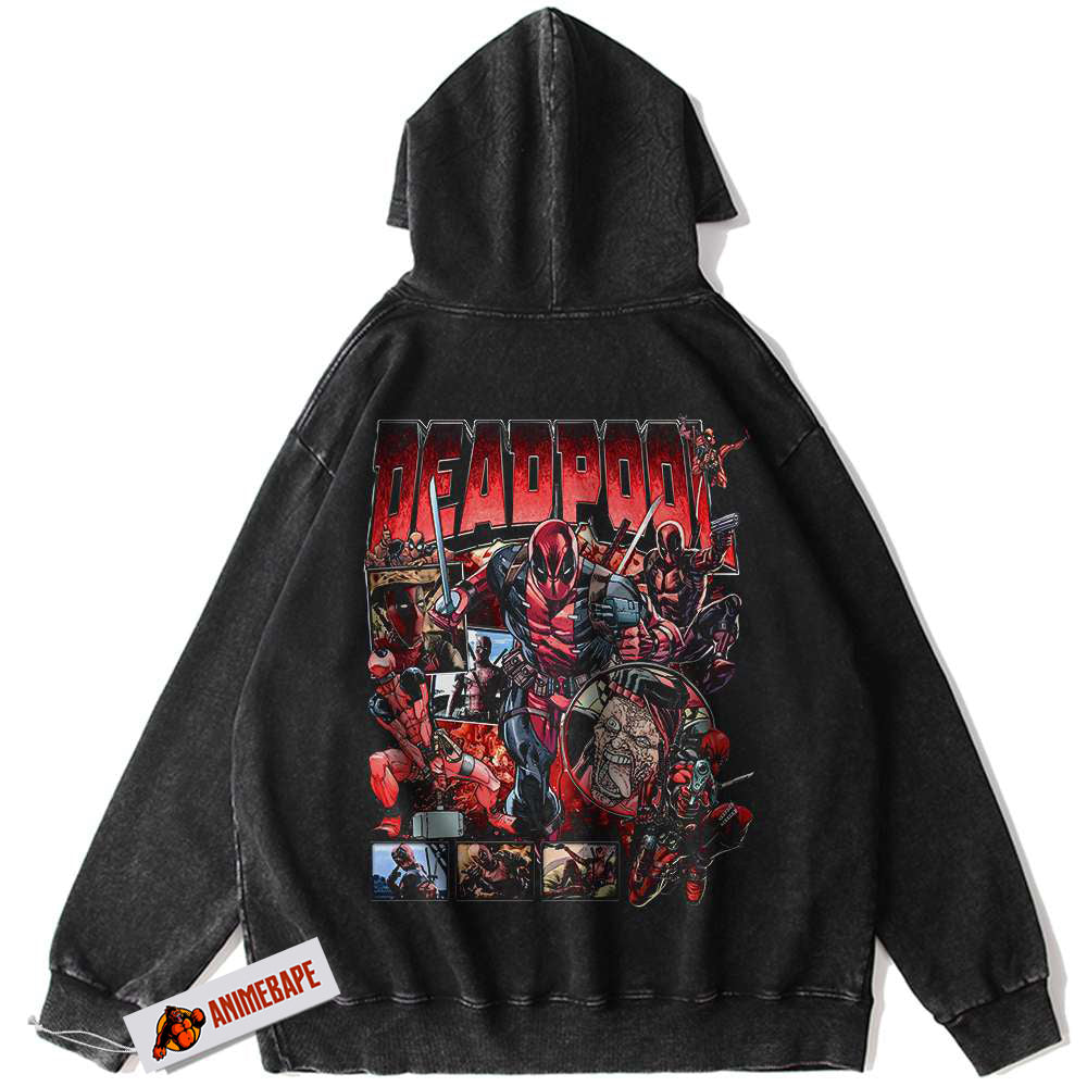 Deadpool Vintage Hoodie for Men, Marvel Comics Apparel