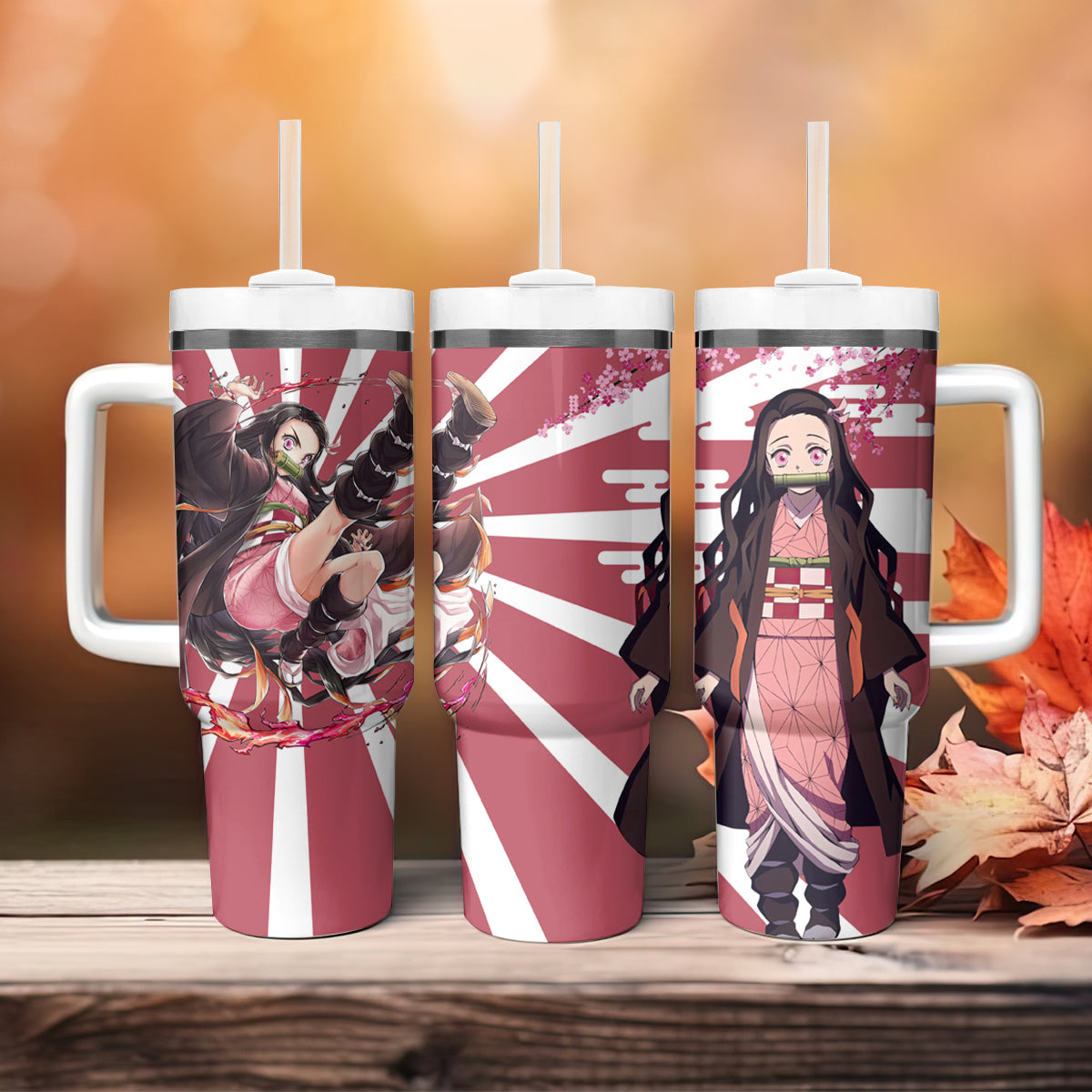 Demon Slayer Nezuko Kamado Fighting Large Tumbler
