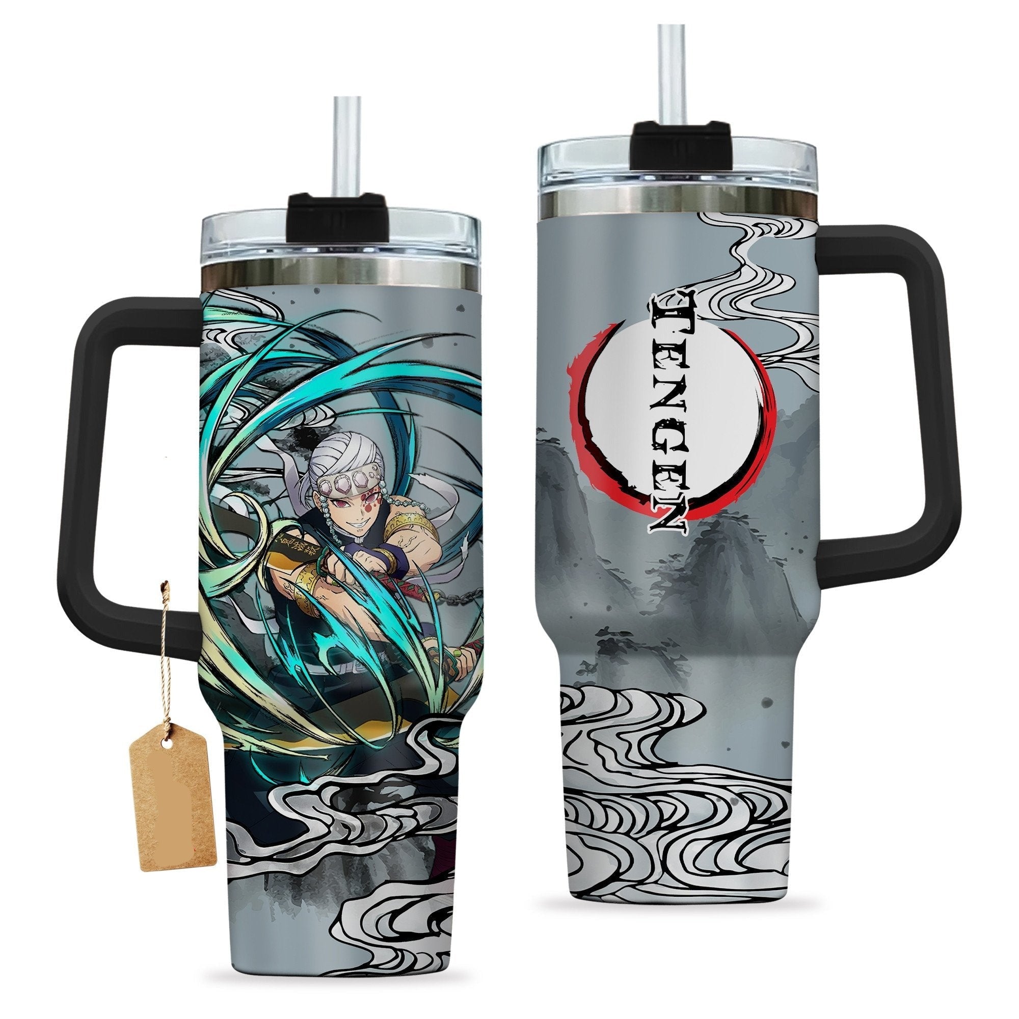 Demon Slayer Tengen Uzui Sound Breathing Gray Large Tumbler