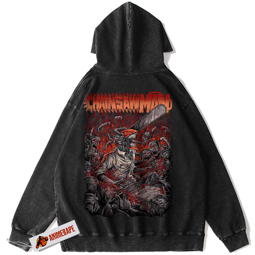 Chainsaw Man Denji Vintage Anime Hoodie for Fans Denji