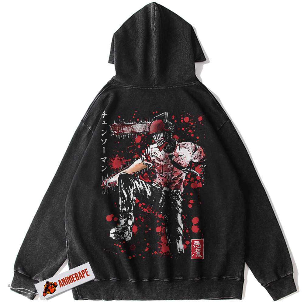 Chainsaw Man Denji Hoodie, Vintage Anime Hoodie for Fans