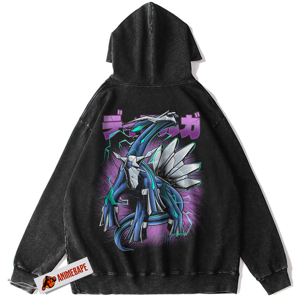 Dialga Pokemon Vintage Hoodie for Anime Fans - PKM Hoodie 828318