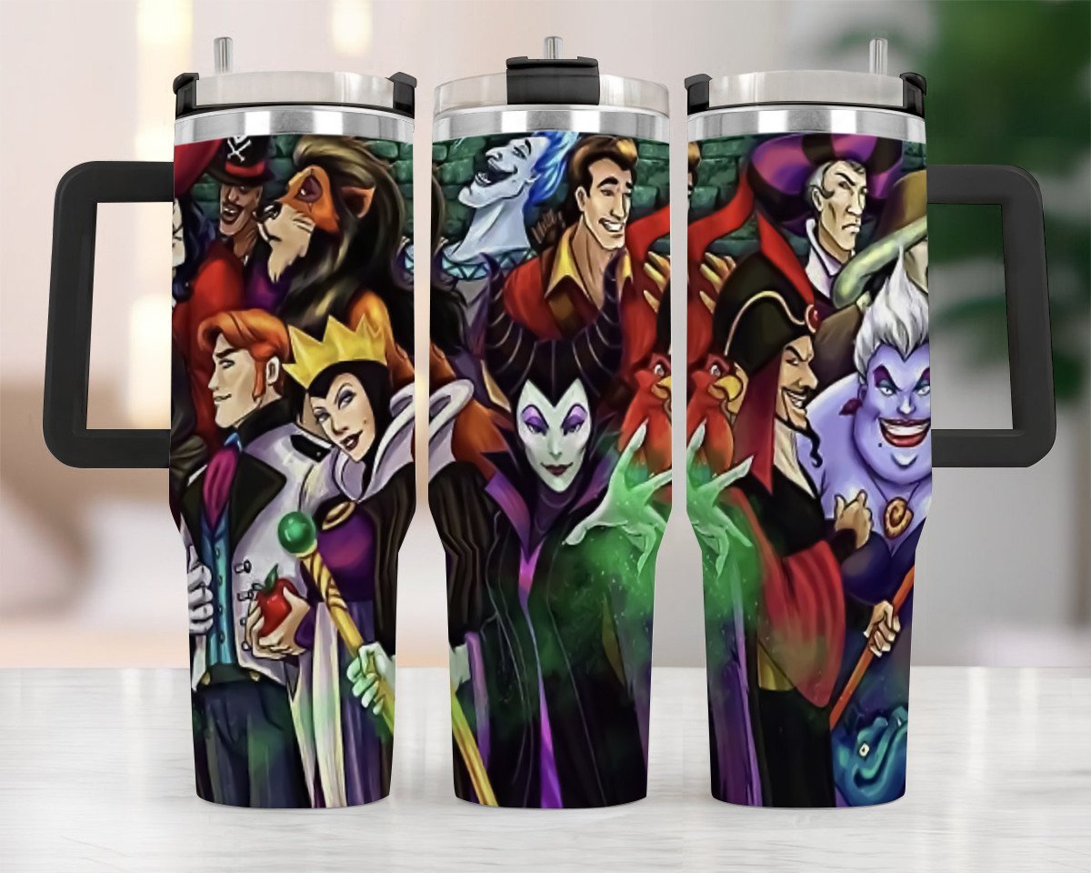 All Main Disney Villains Large Tumbler