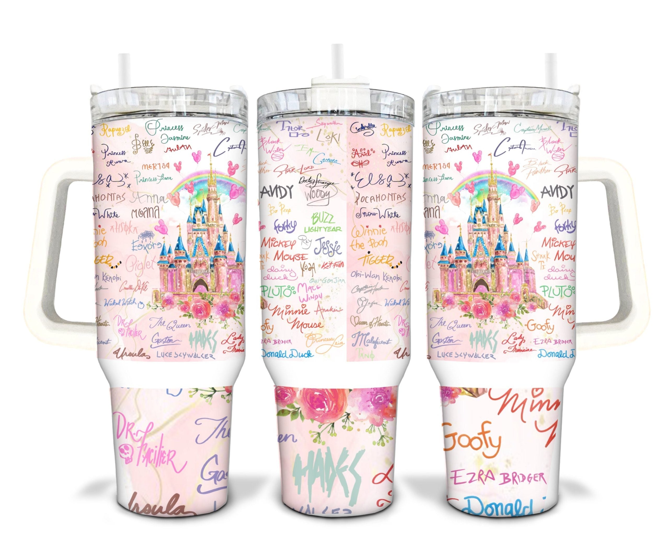 Disney Castles Names Large Tumbler