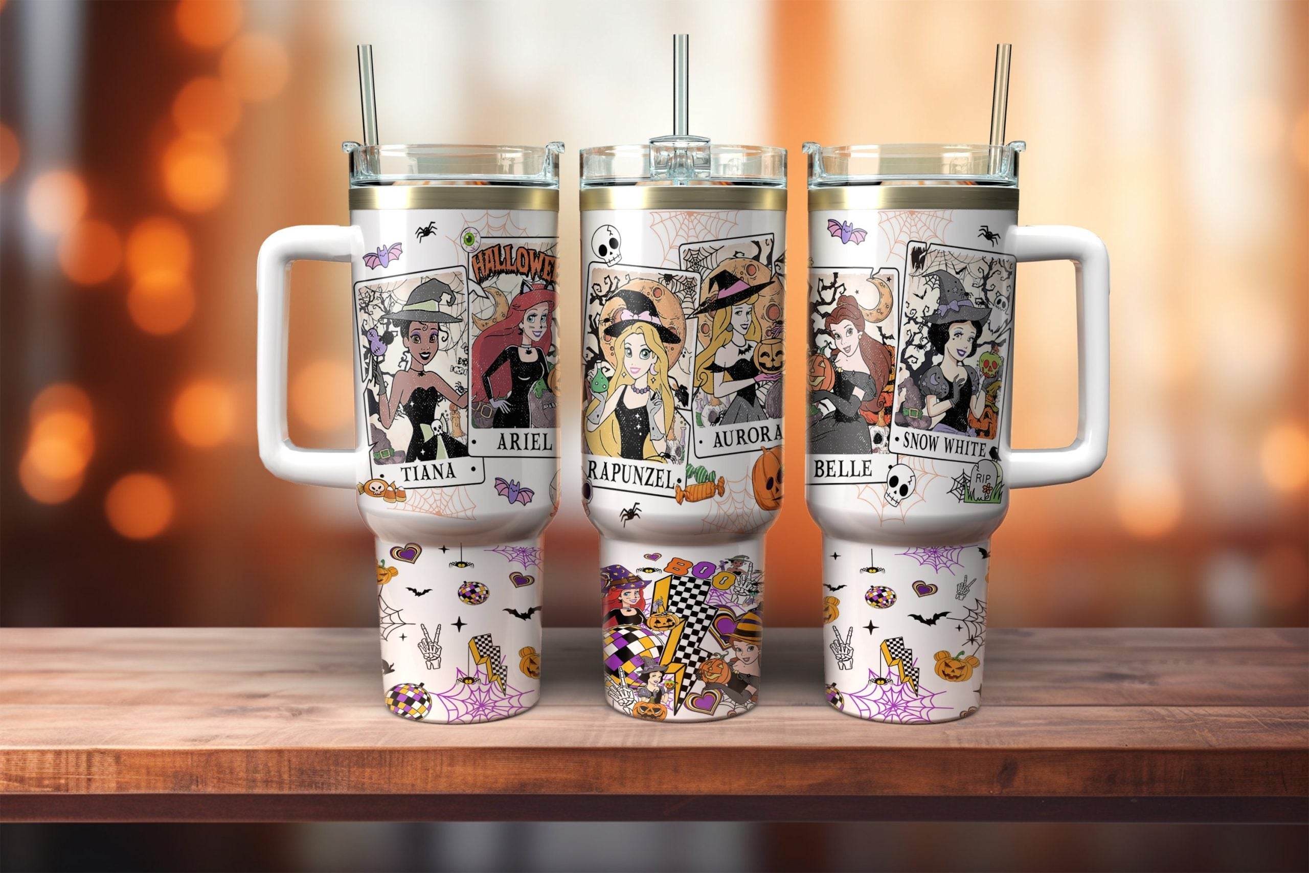 Halloween Disney Princesses As Witches Large Tumbler