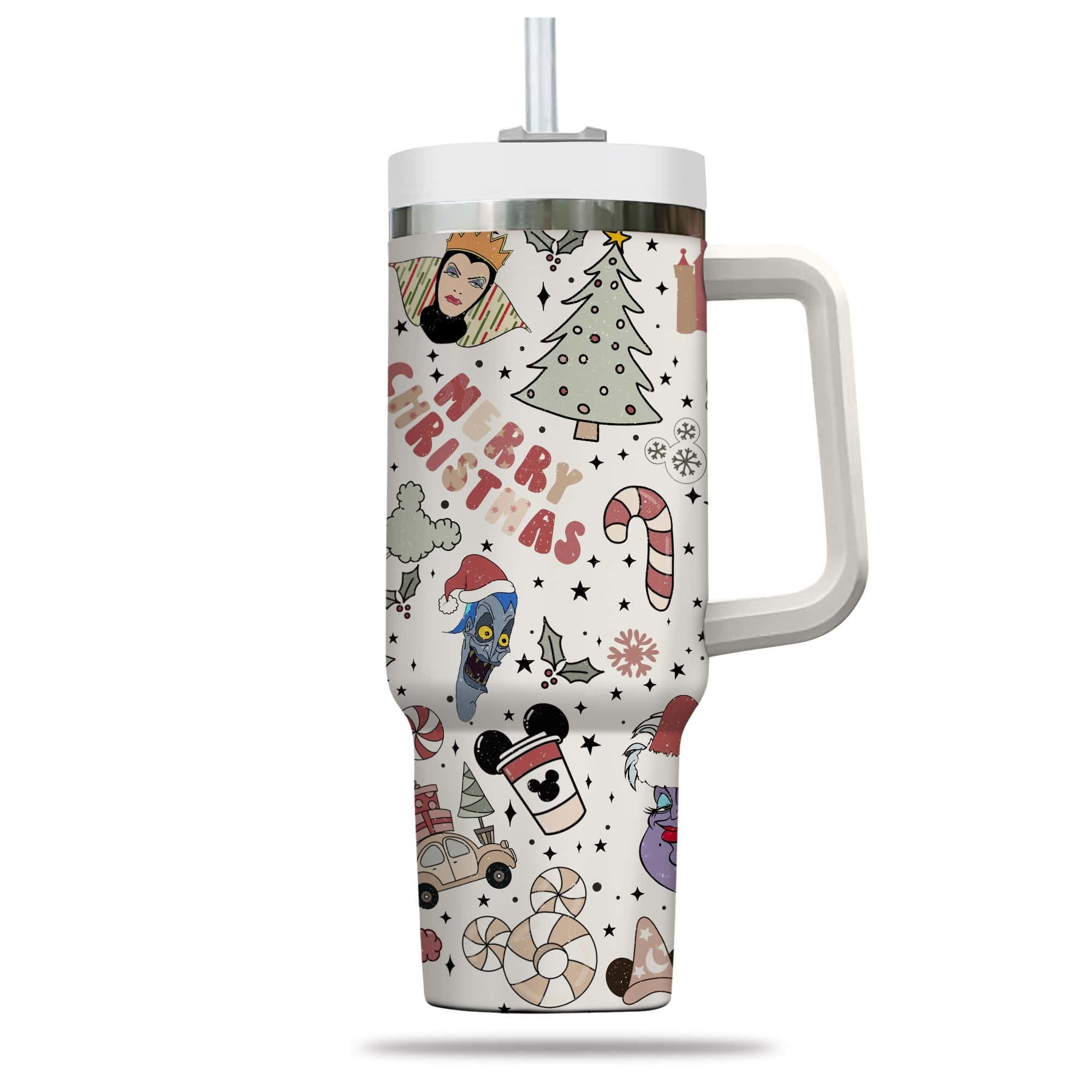 Merry Christmas Disney Villains Large Tumbler