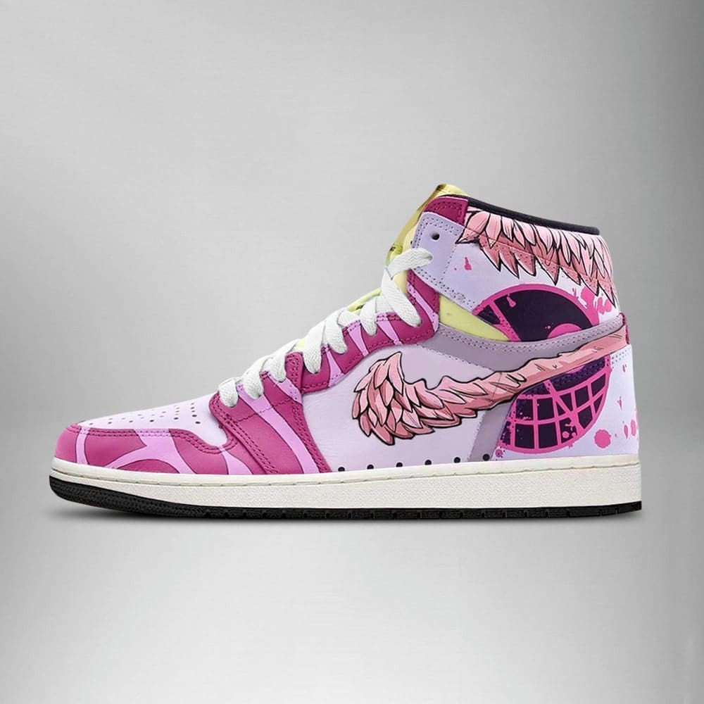 Doflamingo One Piece Air Jordan 1 High Top Shoes SMDOPA1
