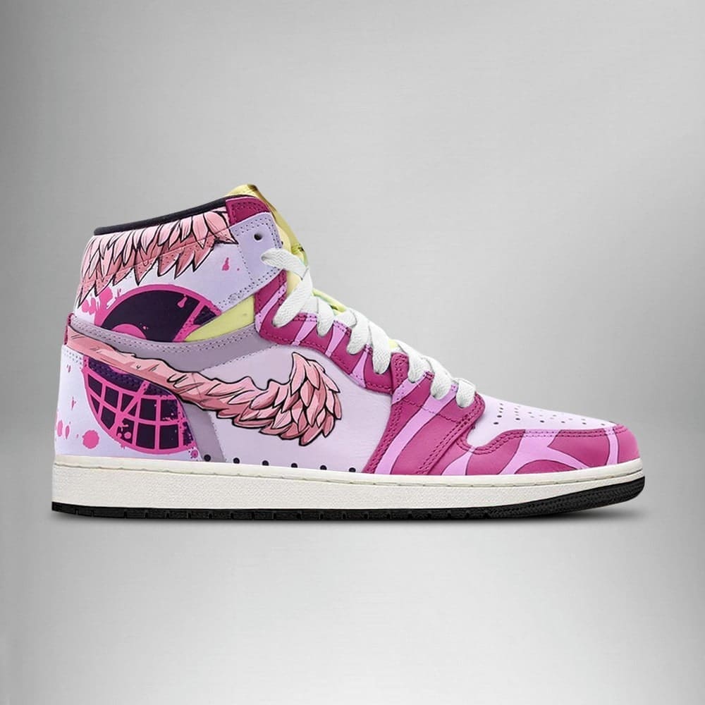 Doflamingo One Piece Air Jordan 1 High Top Shoes SMDOPA1