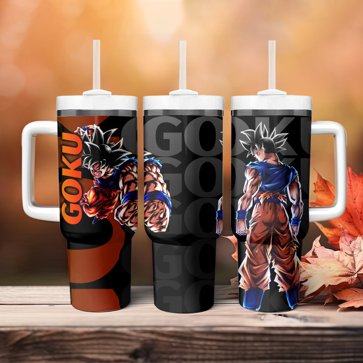 Dragon Ball Goku Fighting Large Tumbler