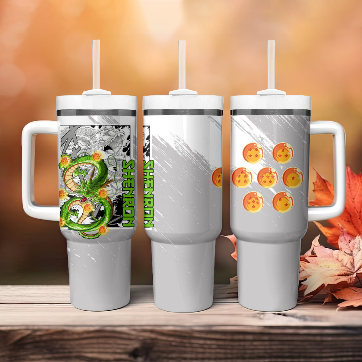 Dragon Ball Shenron Gray Large Tumbler