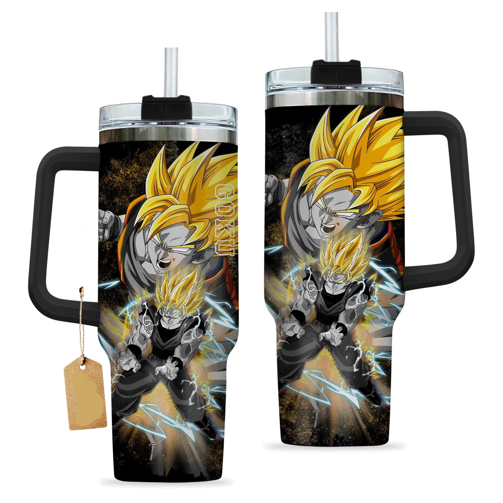 Dragon Ball Goku Super Saiyan Gray Large Tumbler