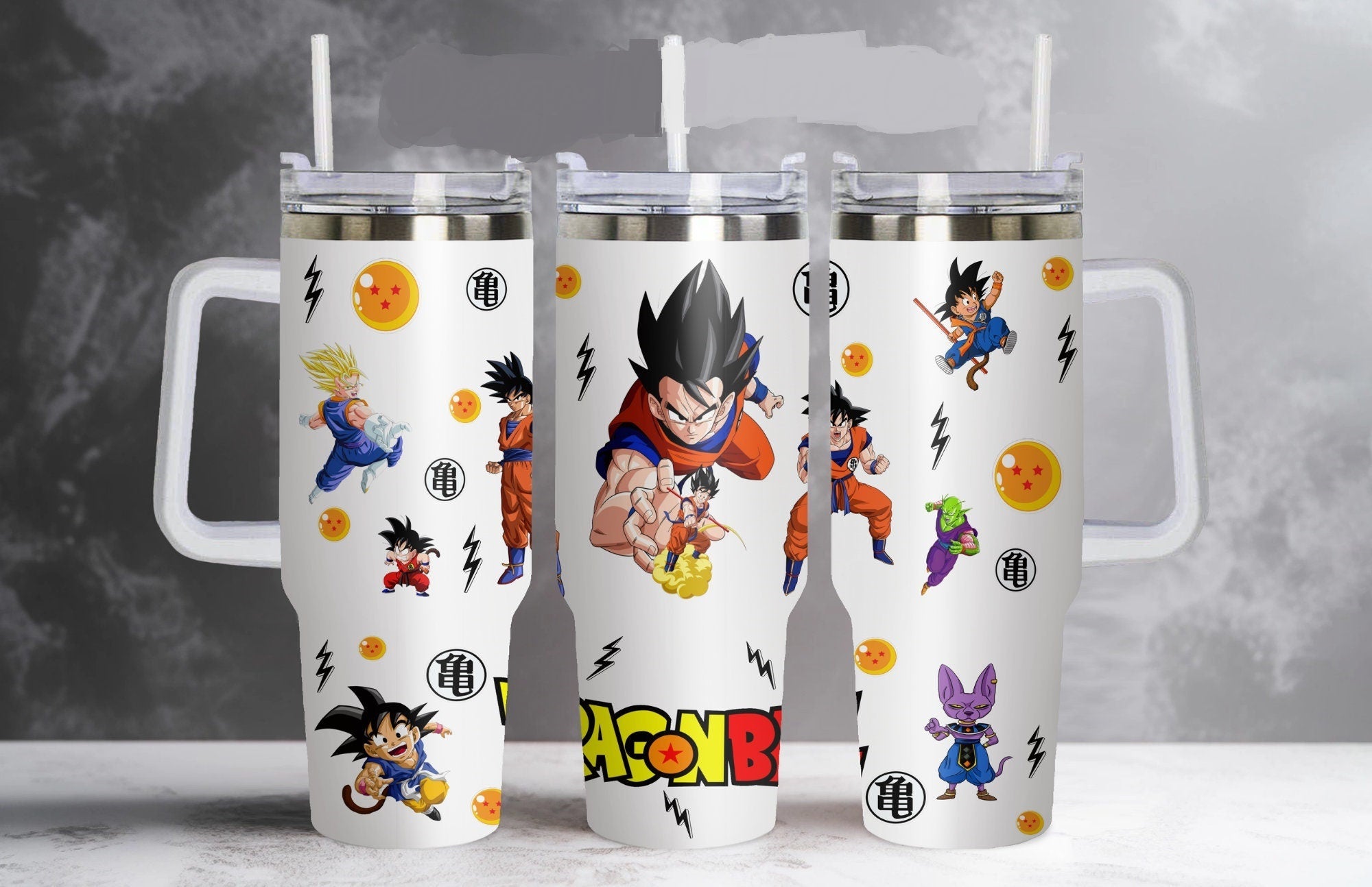 Dragon Ball Son Goku Beerus Vegeta Large Tumbler
