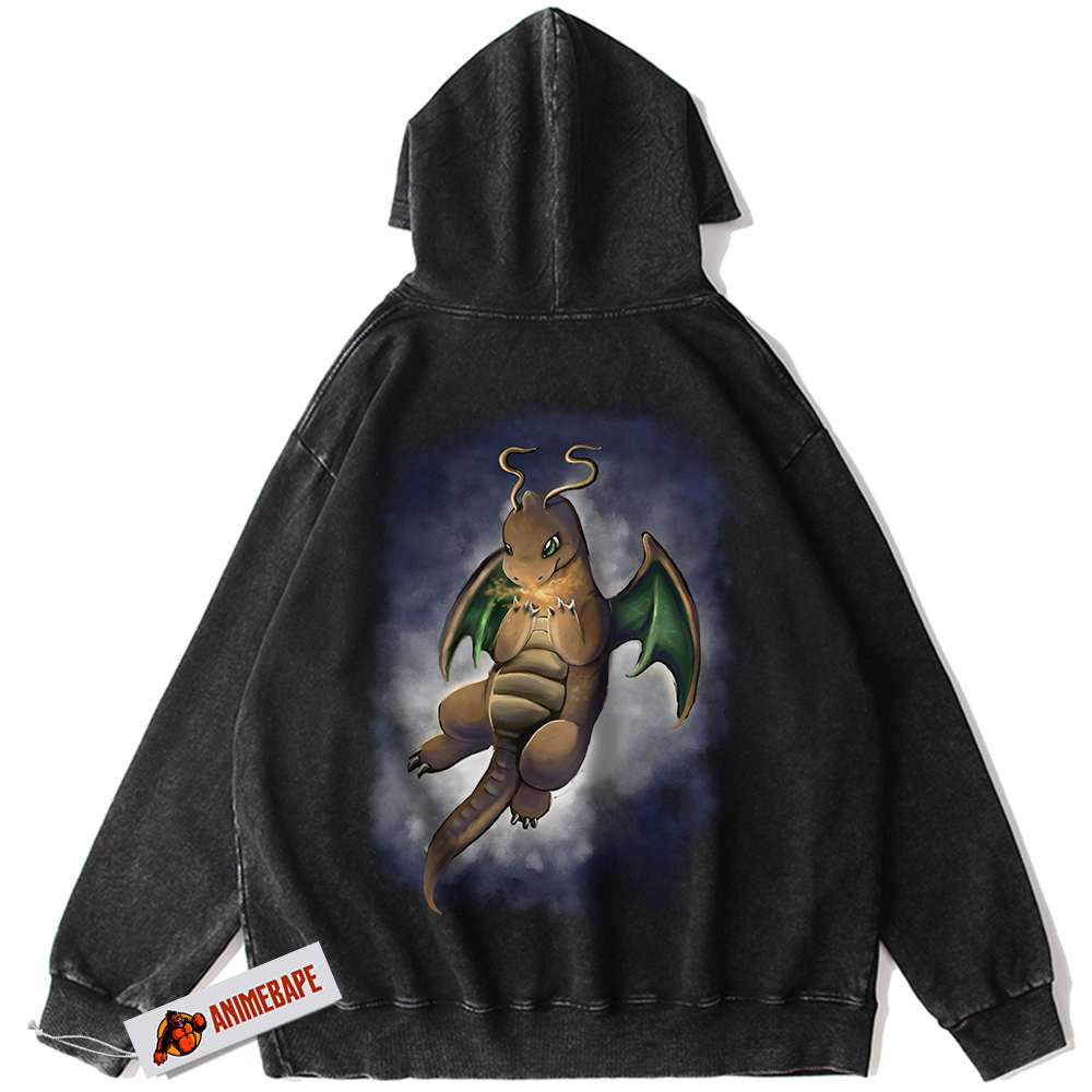 Vintage Dragonite Pokemon Hoodie, Anime PKM Hoodie for Fans