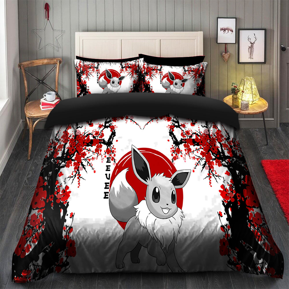 Eevee Pokemon Bedding Set with Duvet Cover and 2 Pillowcases